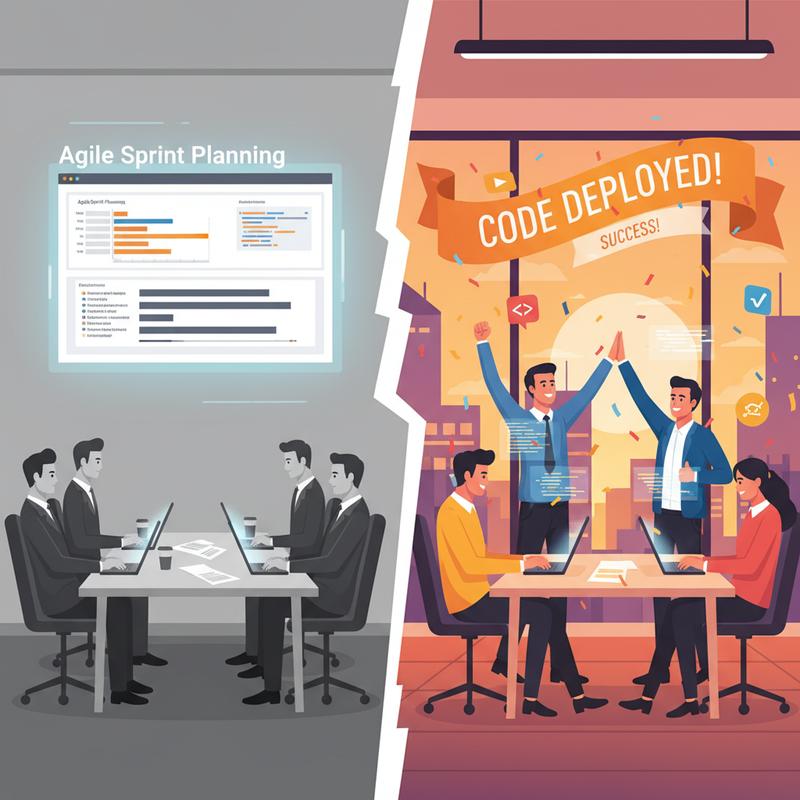 The contrast between sitting in Agile ceremonies and shipping working software