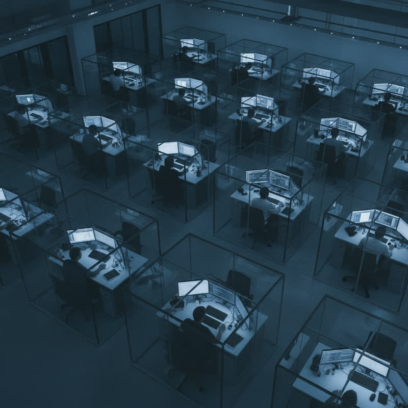 Organizational silos: software engineers isolated in their own workspaces