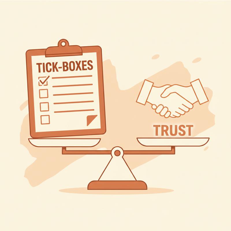 Trust outweighs tick-boxes on a scale