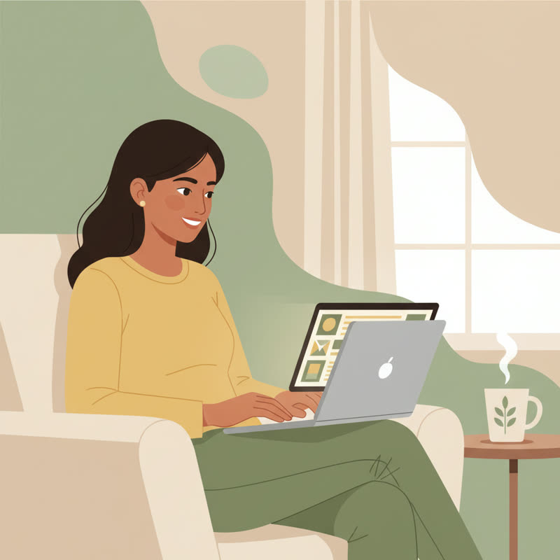 A real user satisfied with software on their laptop