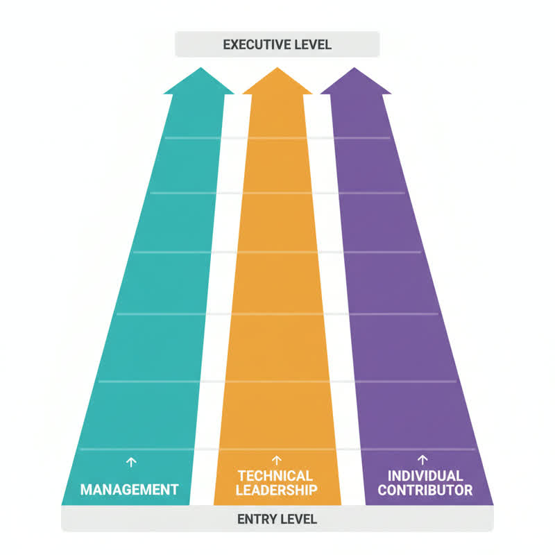 The Trident Model showing three equal career tracks: Management, Technical Leadership, and Individual Contributor