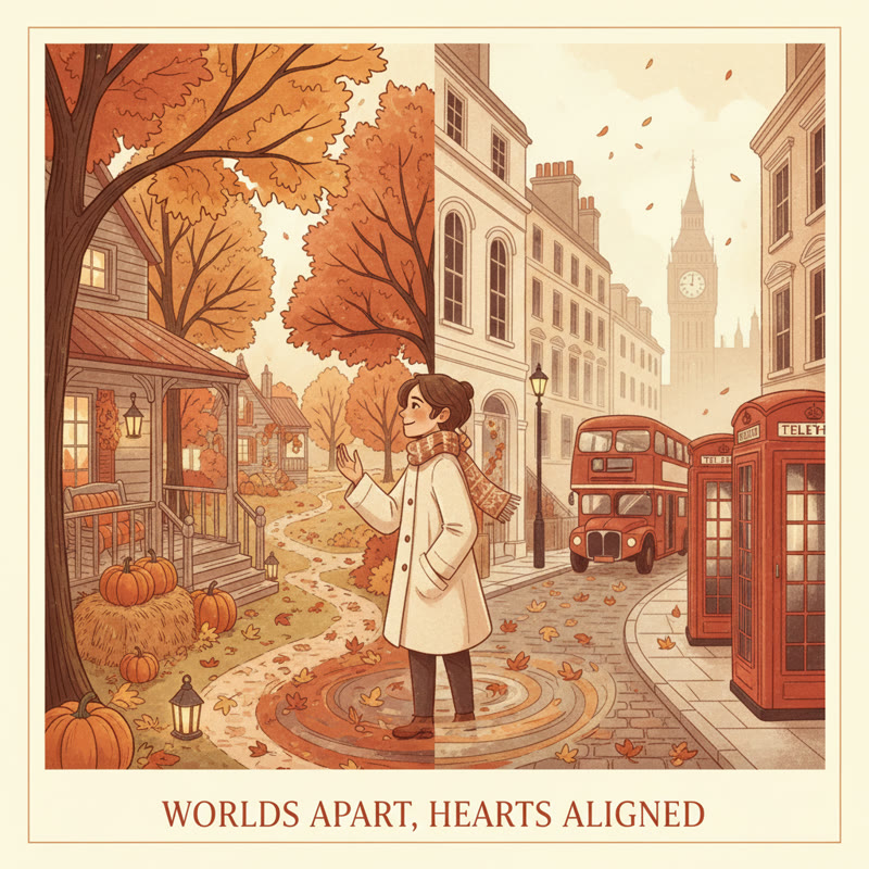 A person standing between two cultural worlds, looking outward with curiosity